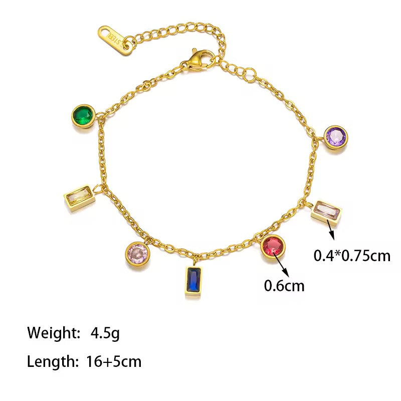 Zircon Bead Bracelet and Necklace