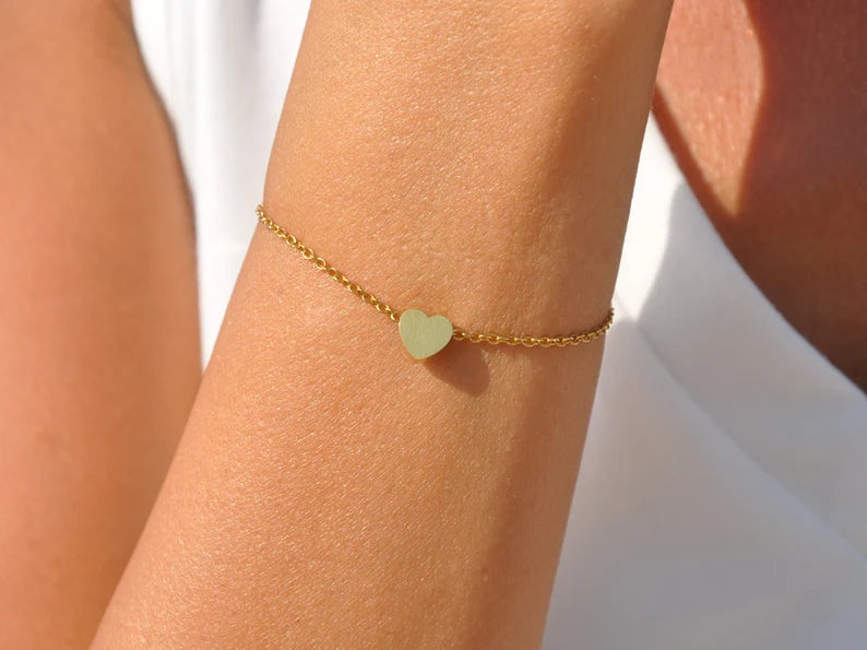 Custom Initial Heart Bracelet