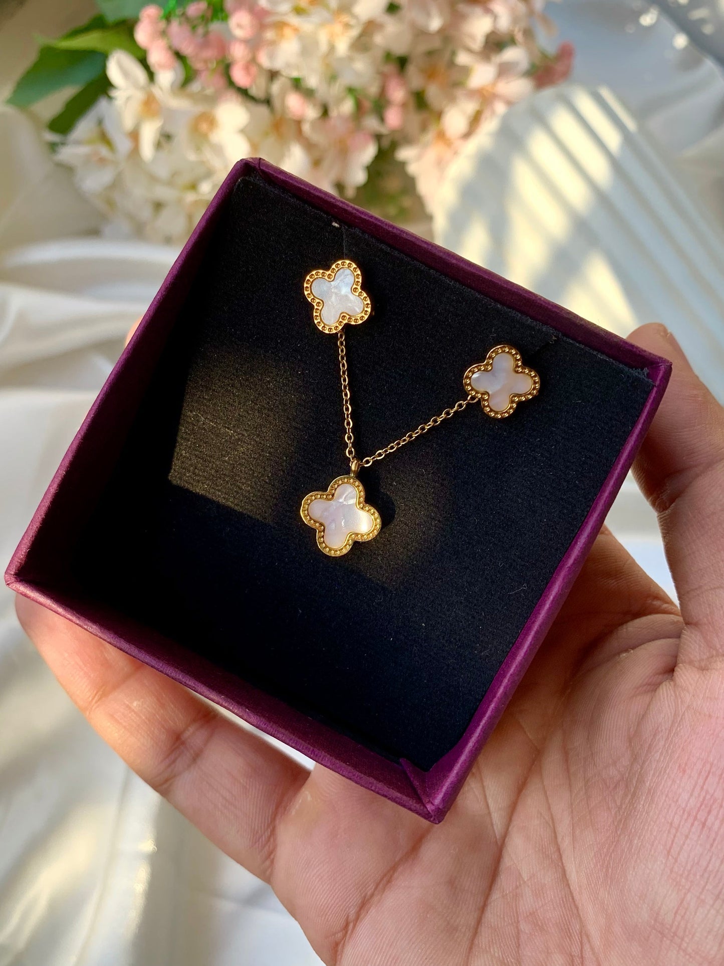 Clover Set ( Earrings, Necklace, )