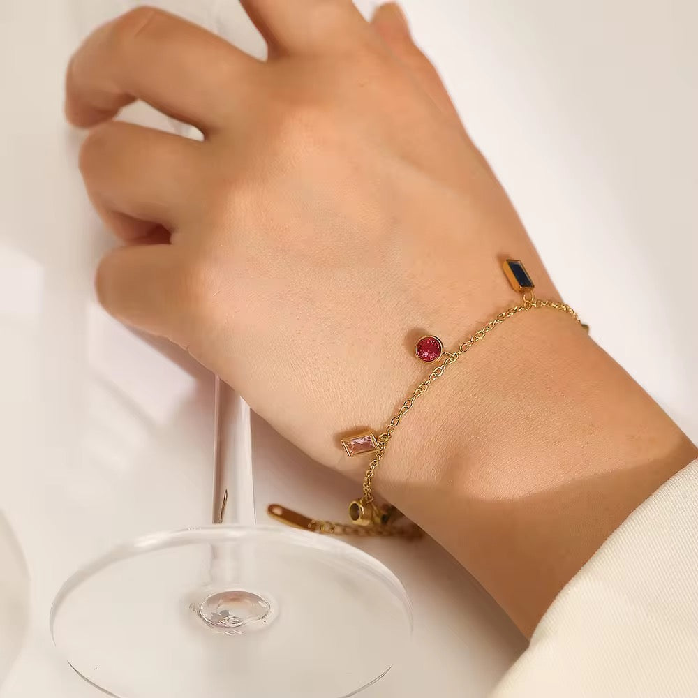 Zircon Bead Bracelet and Necklace