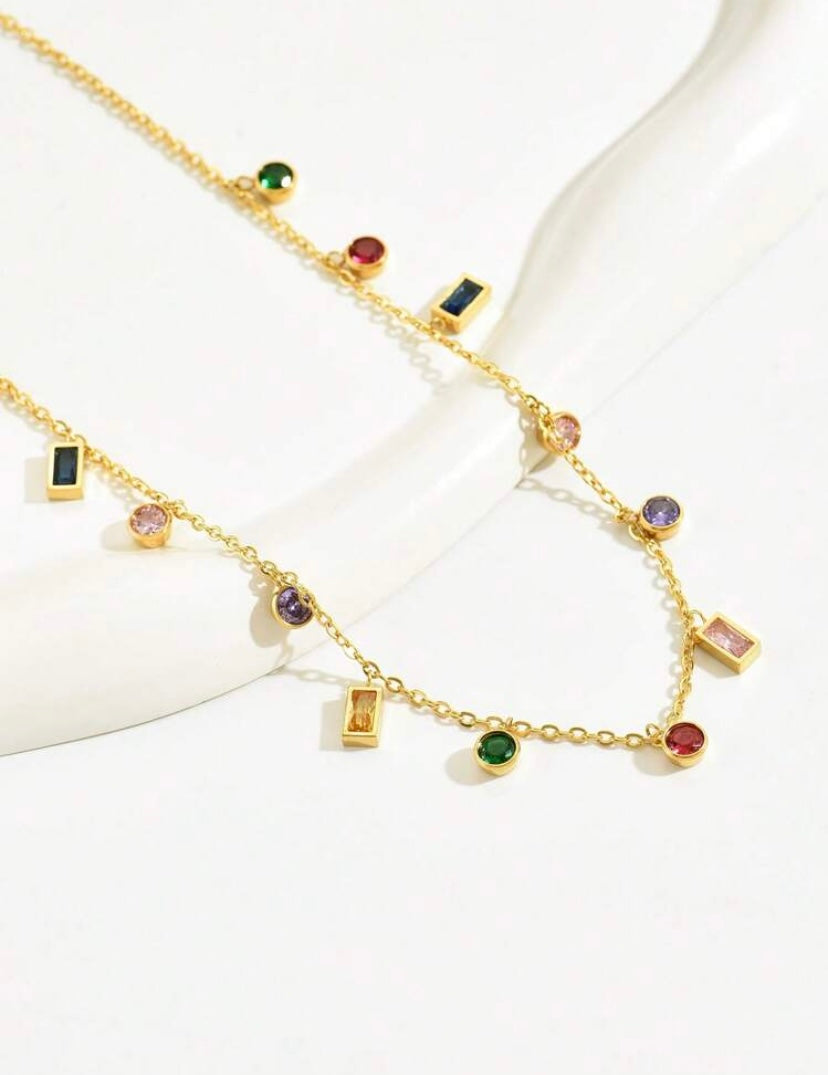 Zircon Bead Bracelet and Necklace