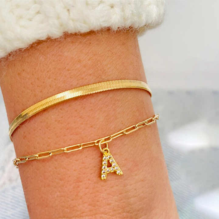 Zircon Intial Bracelet