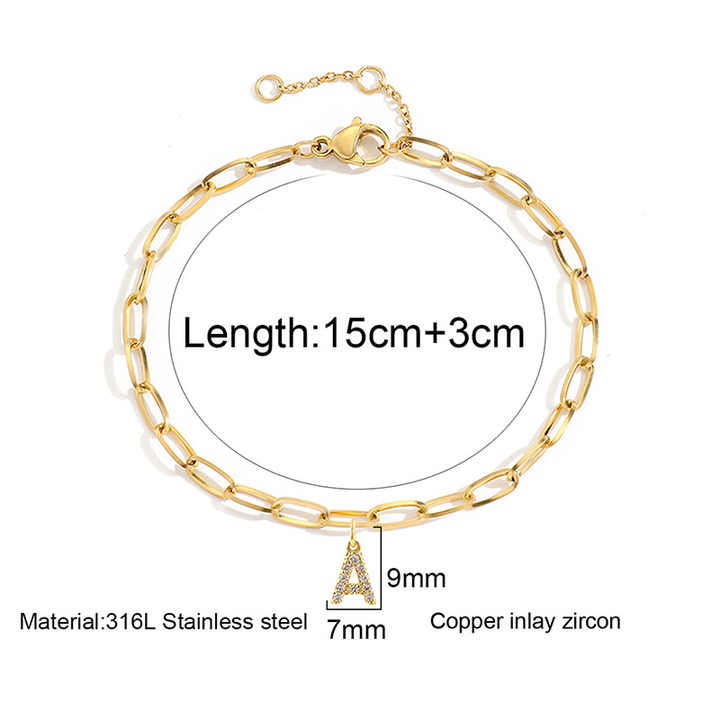 Zircon Intial Bracelet