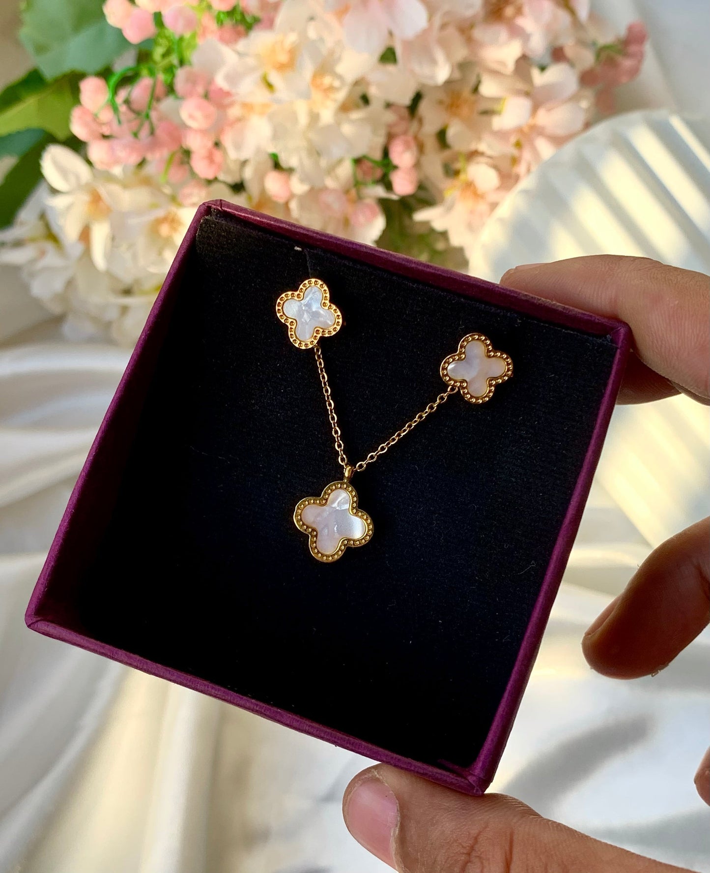 Clover Set ( Earrings, Necklace, )