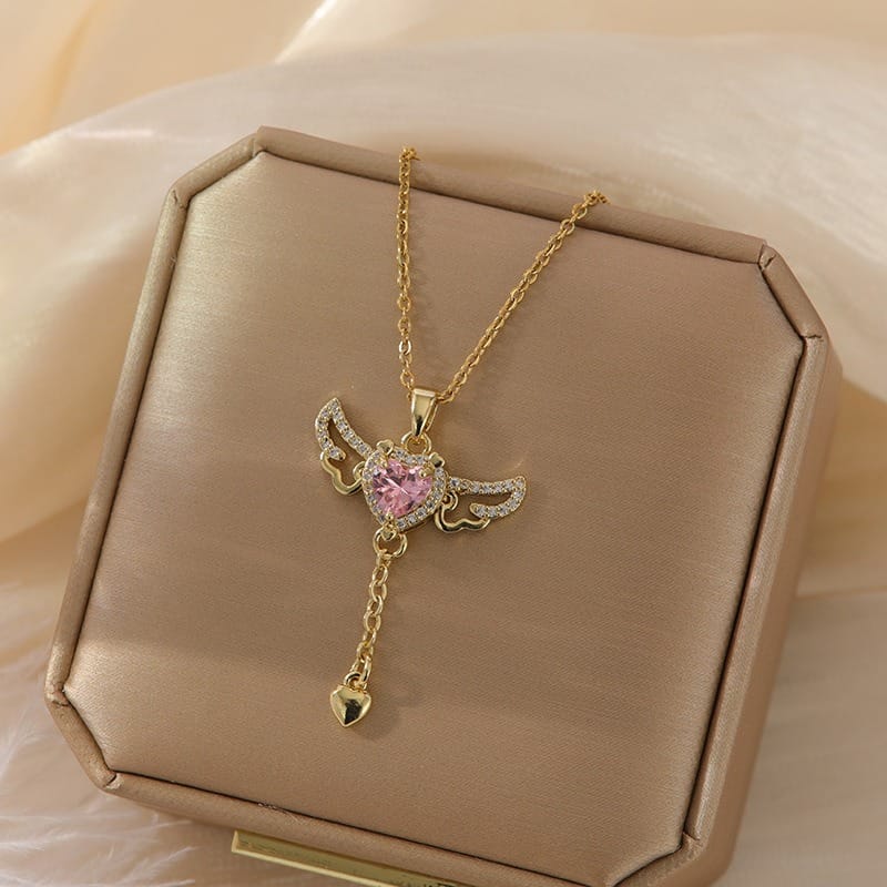 Heart Angel Zircon Necklace