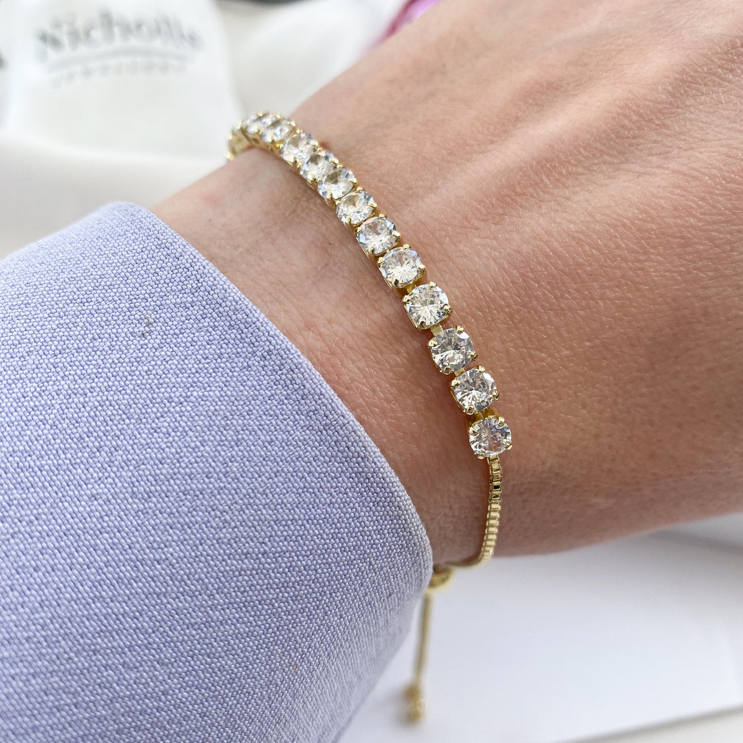 adjustable tennis bracelet