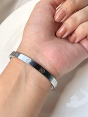 Silver Cartier Diamond Love bangle
