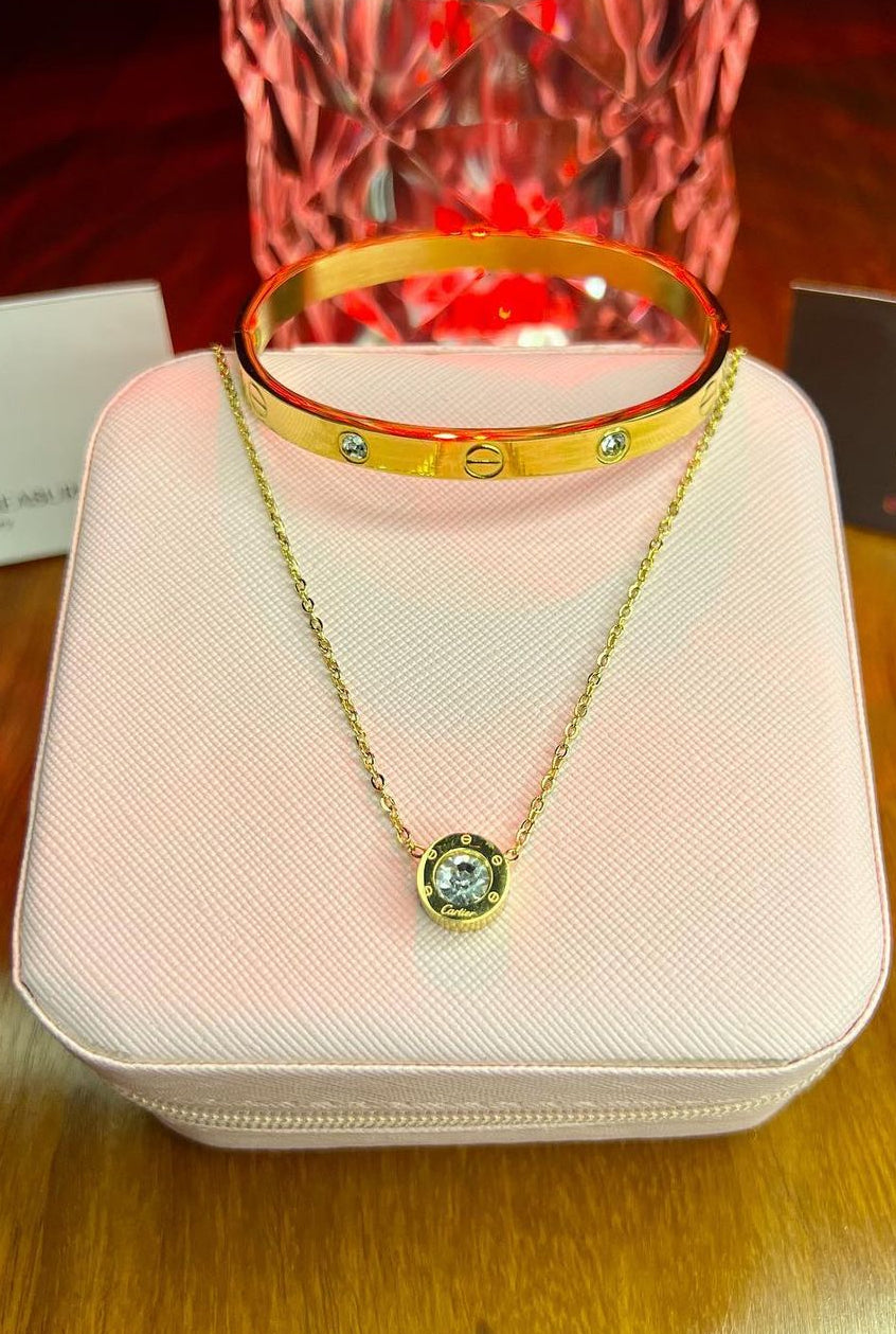 Cartier love bangle with locket set