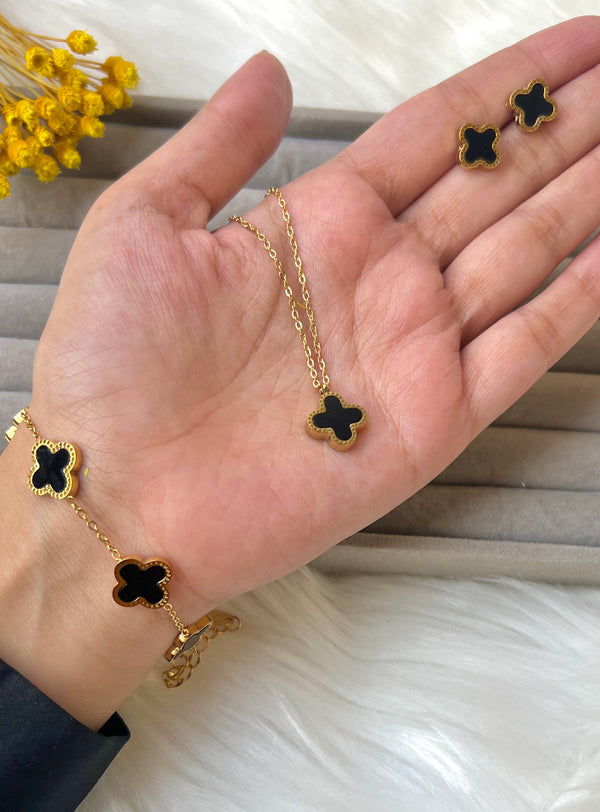 Full Clover Set ( Earrings, Necklace, Bracelet)