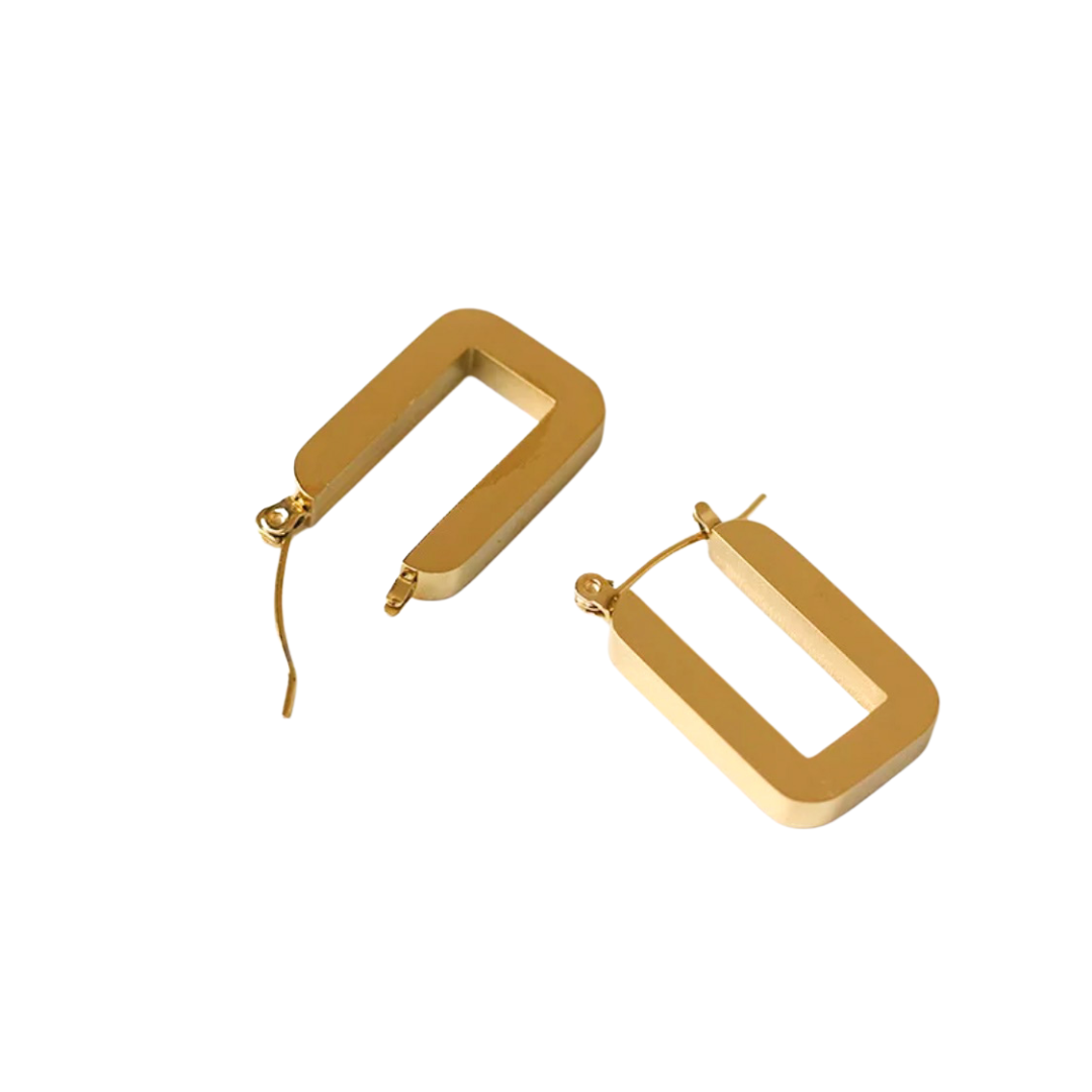 Square golden hoops