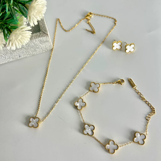 Clover Set ( Earrings, Necklace)
